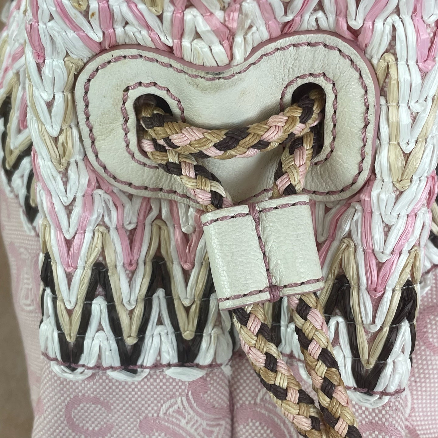 Celine Canvas Pink Bucket & Drawstring Bag