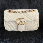 Gucci GGMarmont Collection Quilted Mini Handbag White 446744AABZC1712