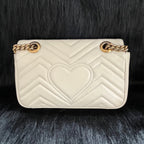 Gucci GGMarmont Collection Quilted Mini Handbag White 446744AABZC1712
