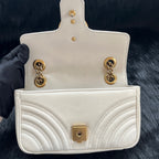Gucci GGMarmont Collection Quilted Mini Handbag White 446744AABZC1712