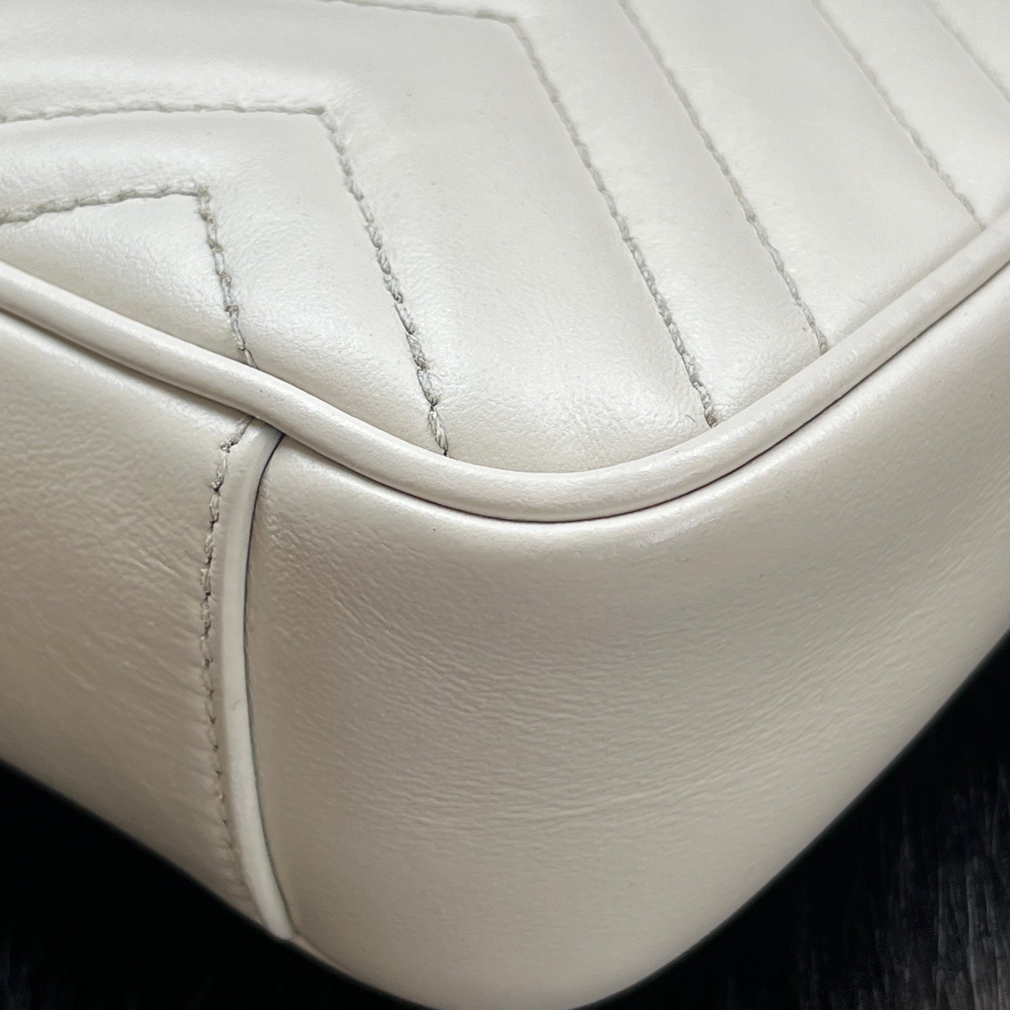 Gucci GGMarmont Collection Quilted Mini Handbag White 446744AABZC1712