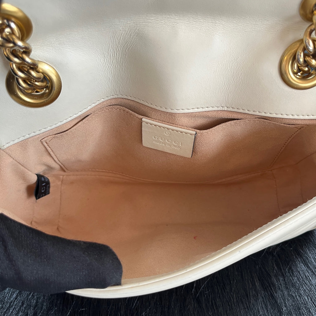 Gucci GGMarmont Collection Quilted Mini Handbag White 446744AABZC1712