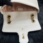 Gucci GGMarmont Collection Quilted Mini Handbag White 446744AABZC1712