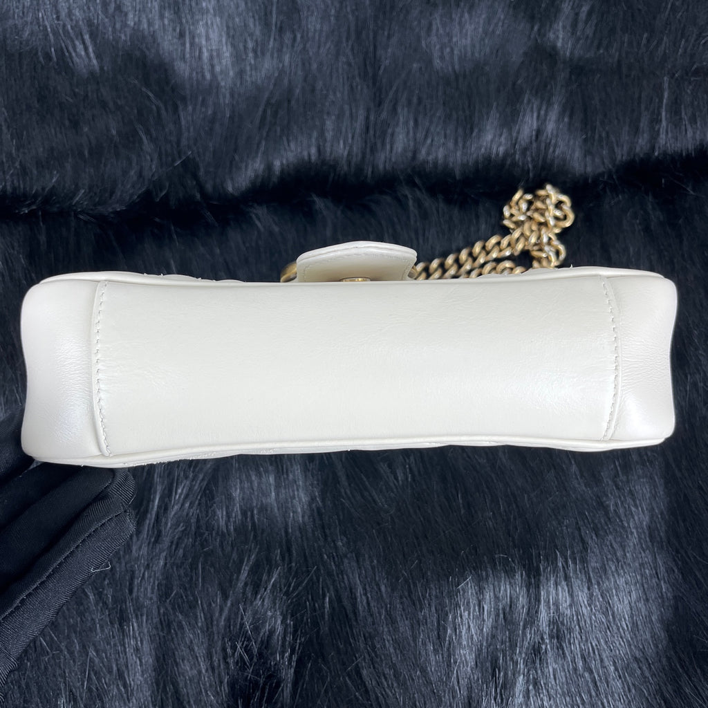 Gucci GGMarmont Collection Quilted Mini Handbag White 446744AABZC1712