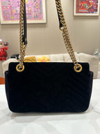 Gucci Velvet Black Shoulder Bag 443497K4D2T1000