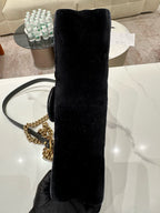 Gucci Velvet Black Shoulder Bag 443497K4D2T1000