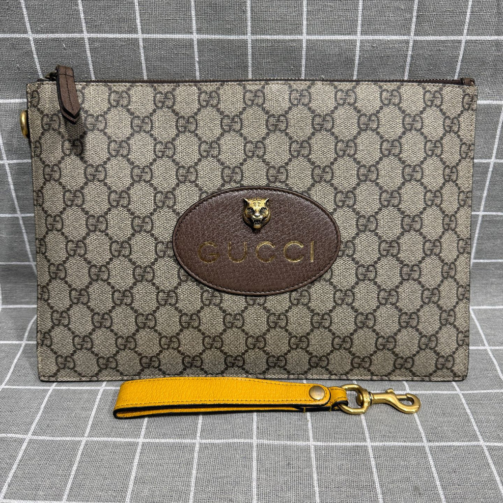 Gucci Neo Vintage GG Supreme canvas clutch bag Canvas Beige Clutch 473956 K9GOT 8861
