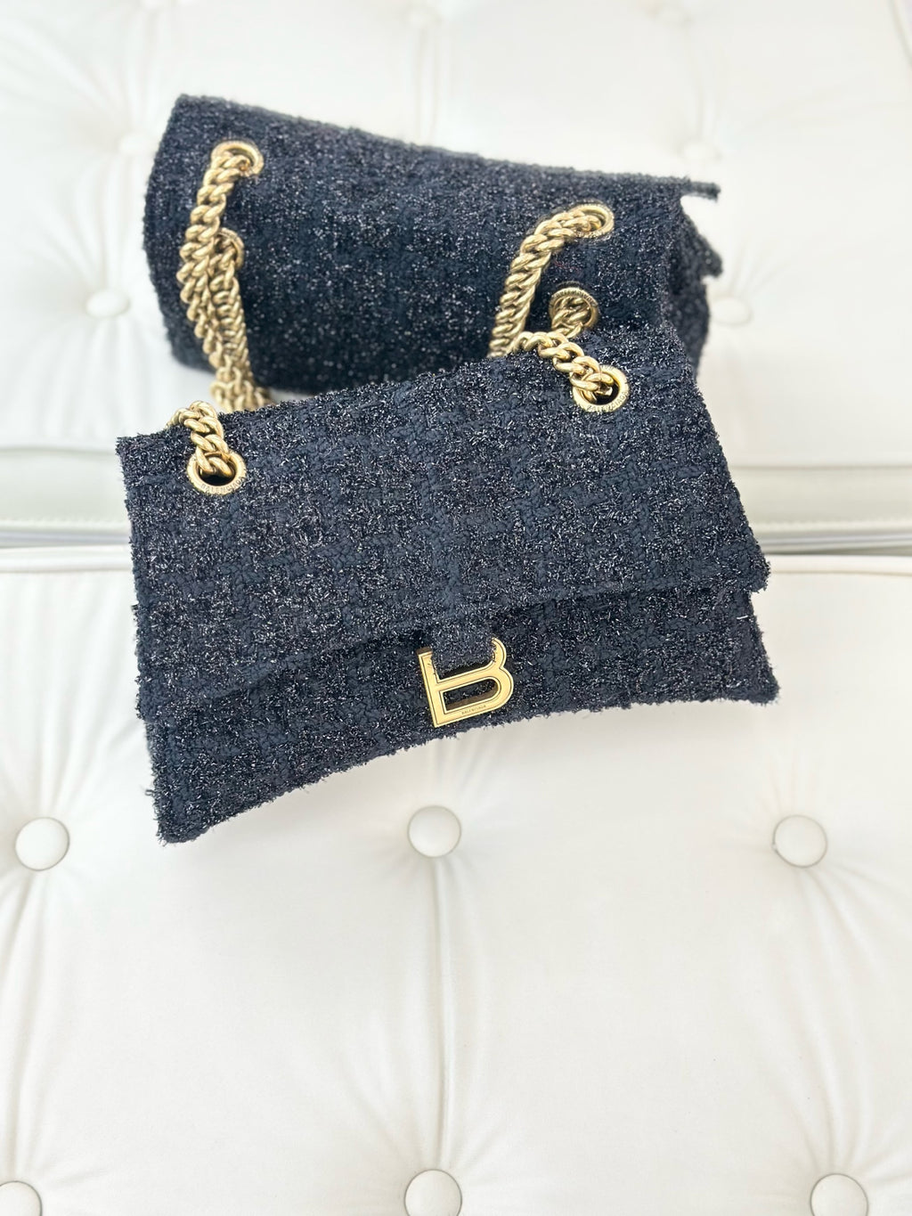 Balenciaga CRUSH Tweed Black 729314210PC1000
