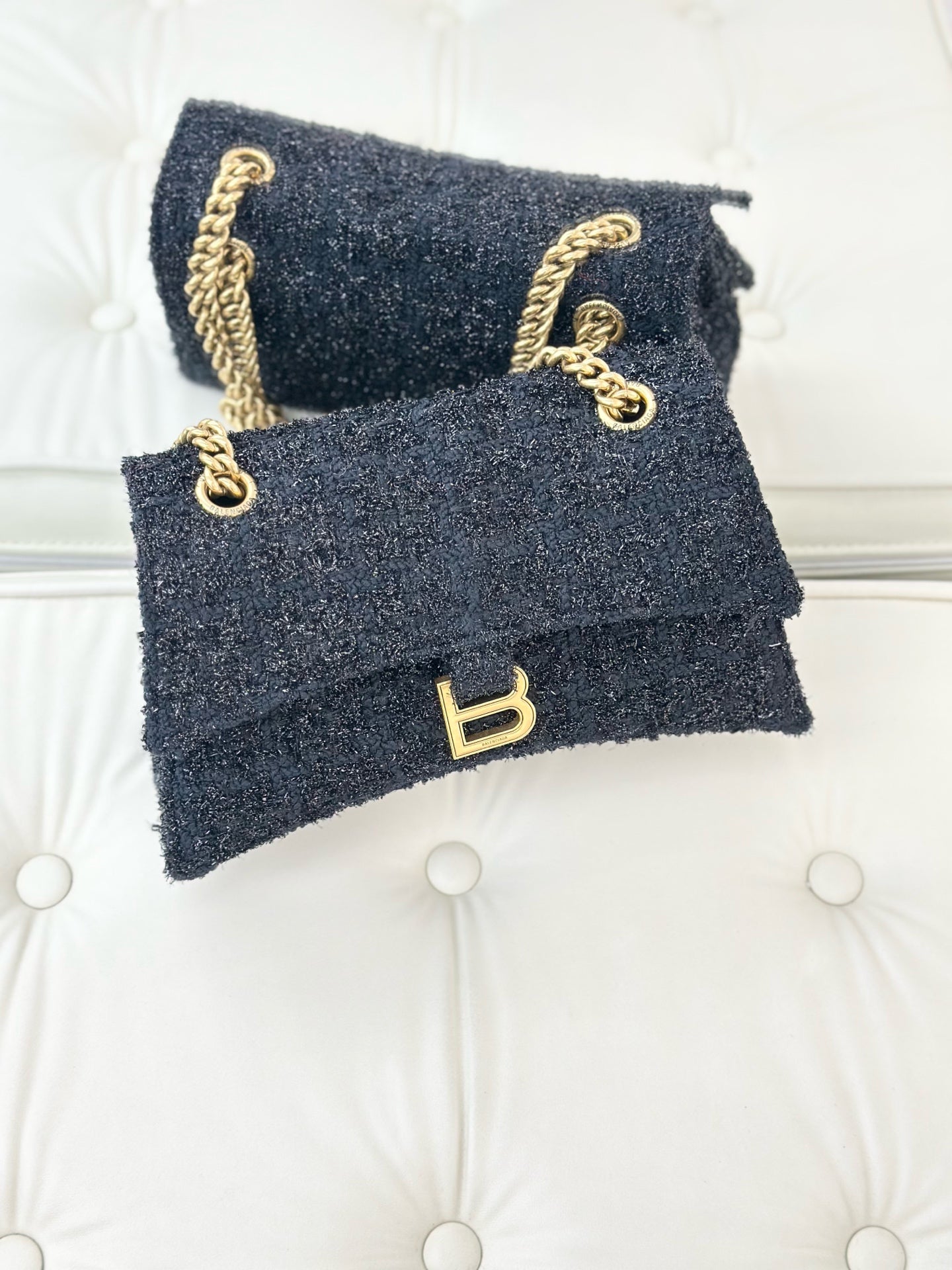 Balenciaga CRUSH Tweed Black 729314210PC1000