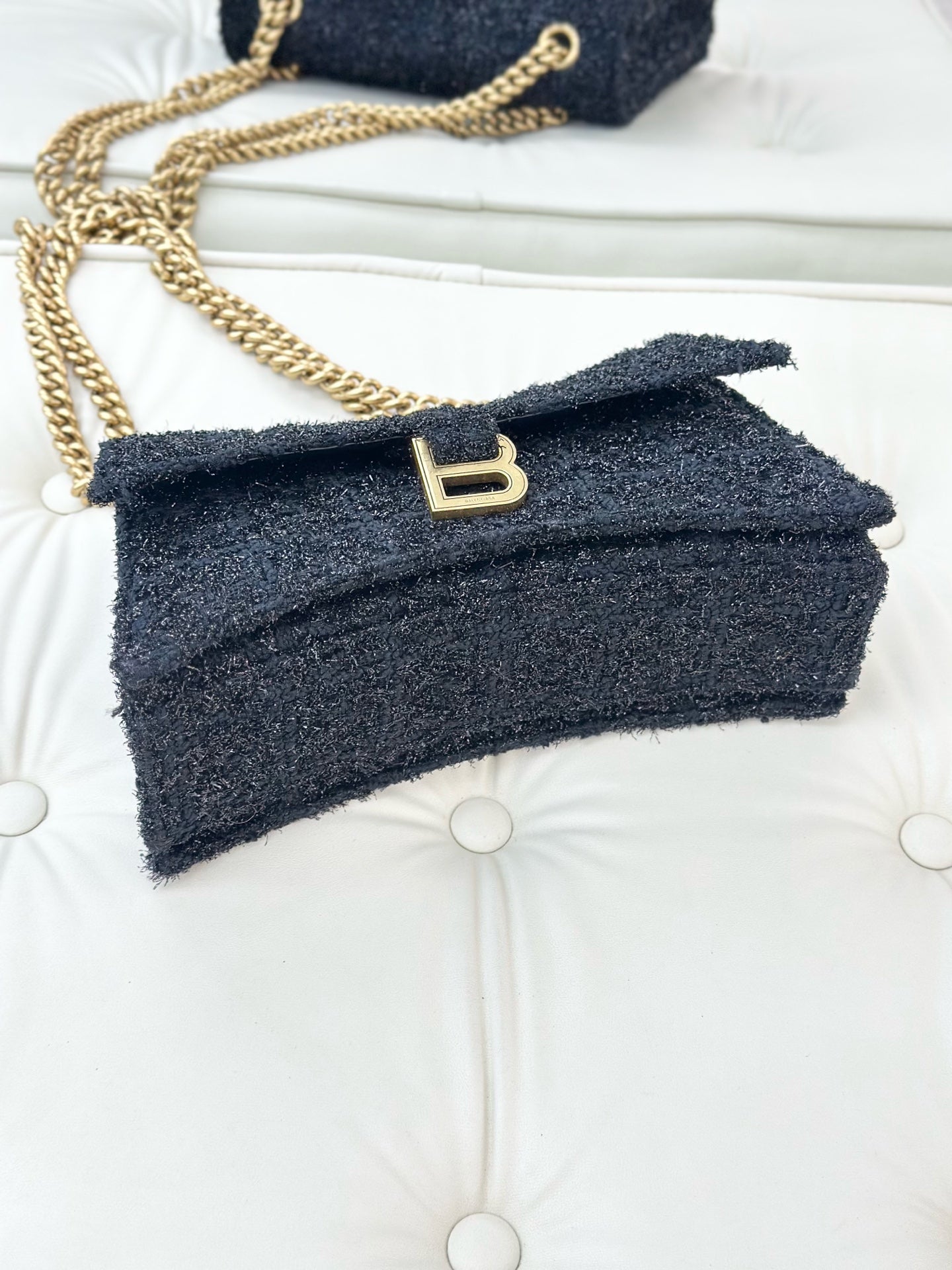 Balenciaga CRUSH Tweed Black 729314210PC1000