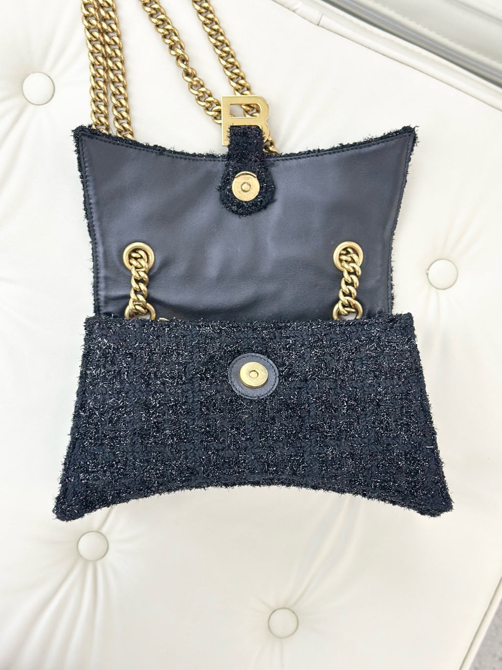 Balenciaga CRUSH Tweed Black 729314210PC1000