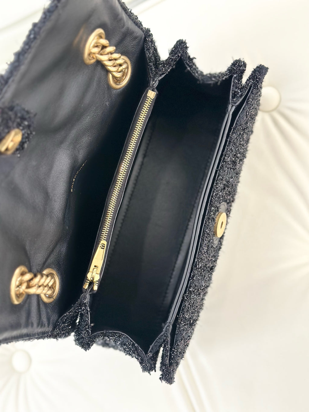 Balenciaga CRUSH Tweed Black 729314210PC1000
