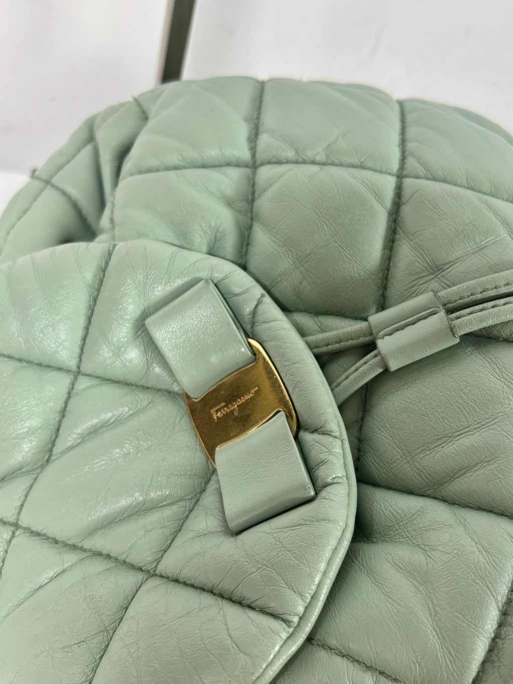 Salvatore Ferragamo Green Backpack