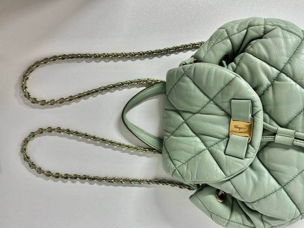 Salvatore Ferragamo Green Backpack