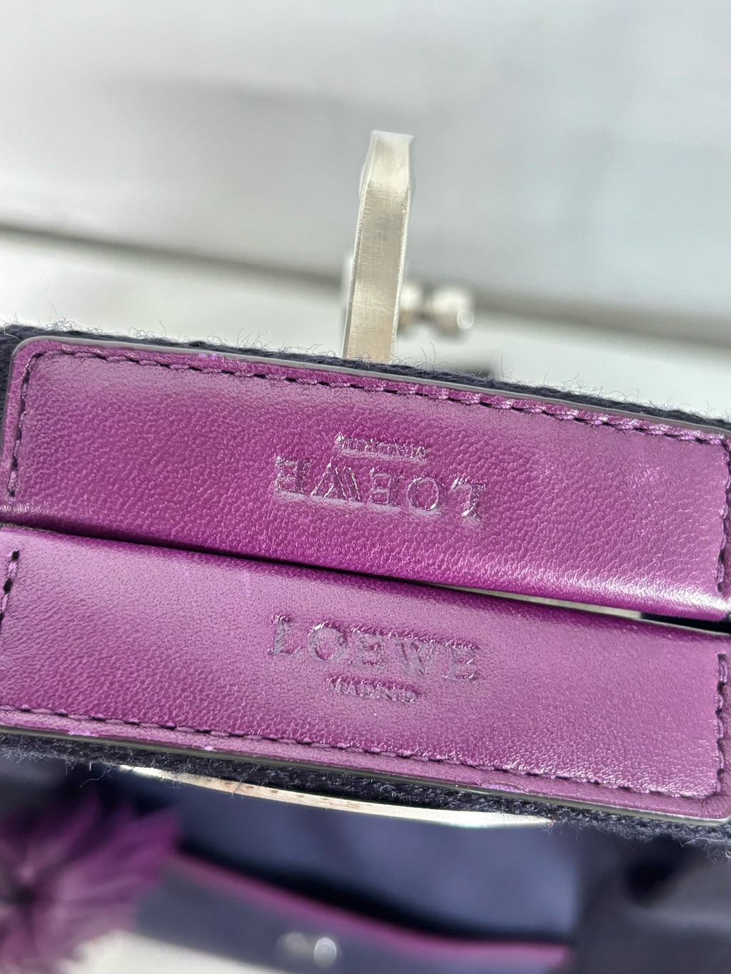 Loewe Canvas Purple Satchel