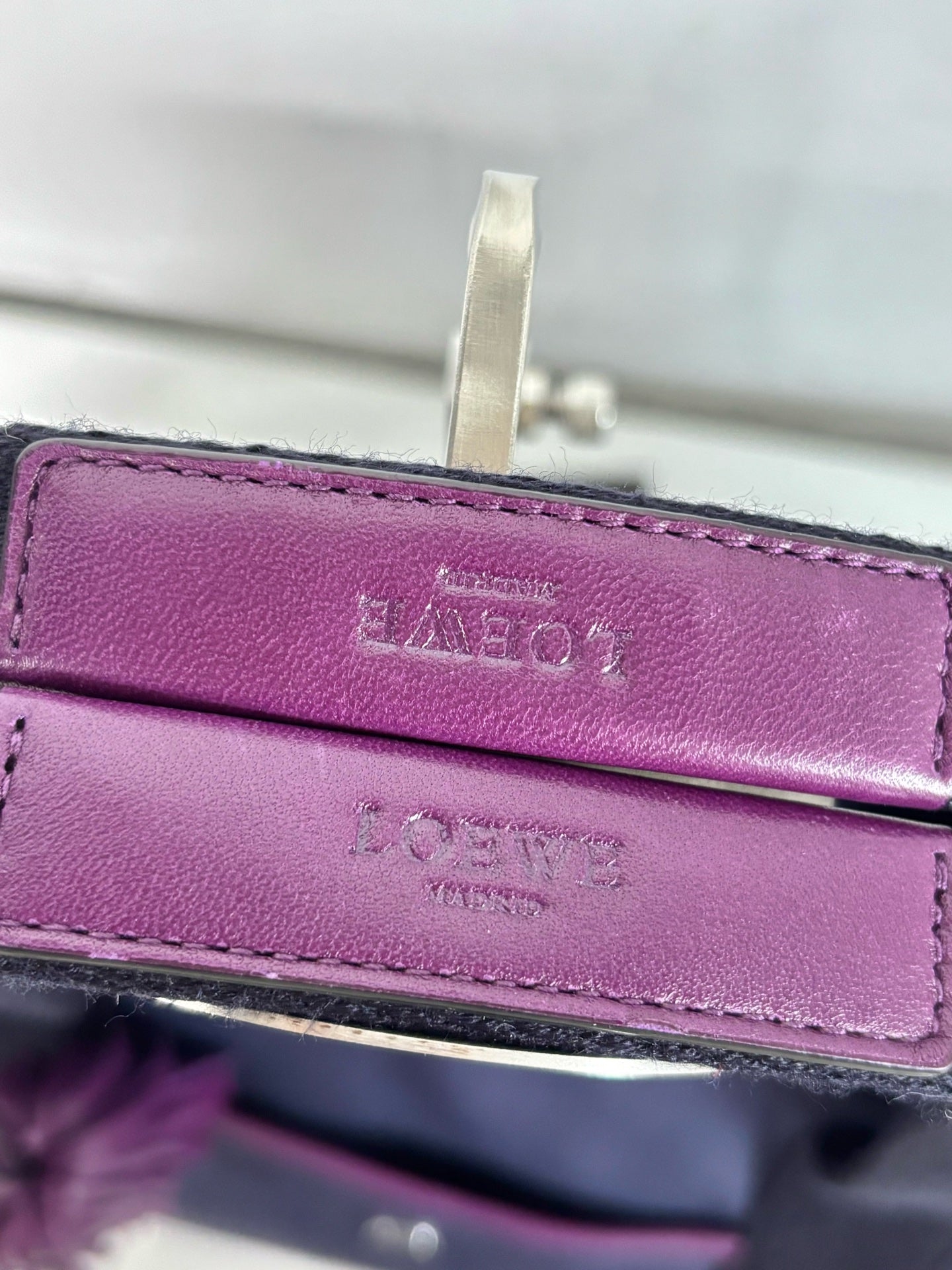 Loewe Canvas Purple Satchel