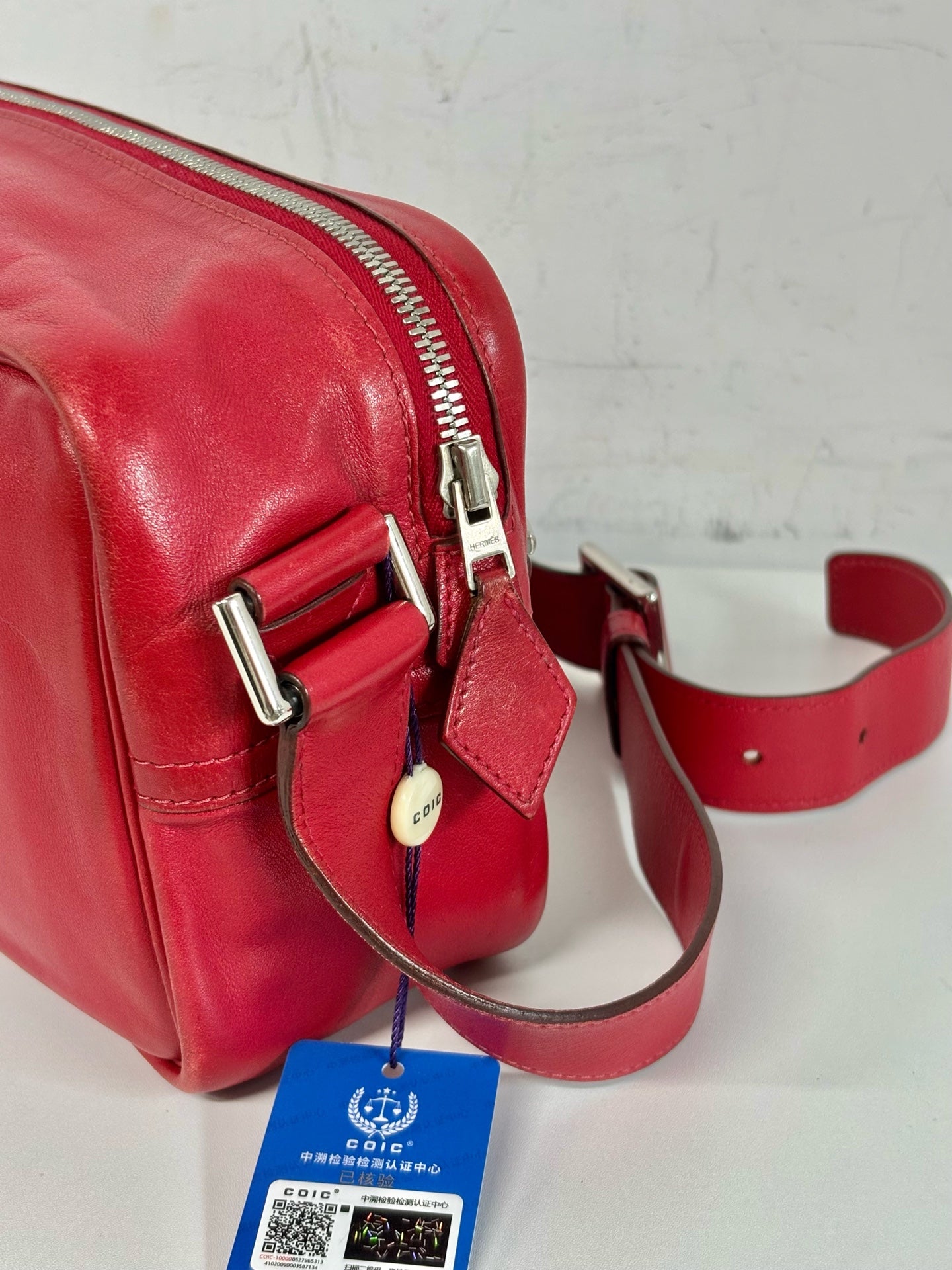 Hermes Red Messenger Bag