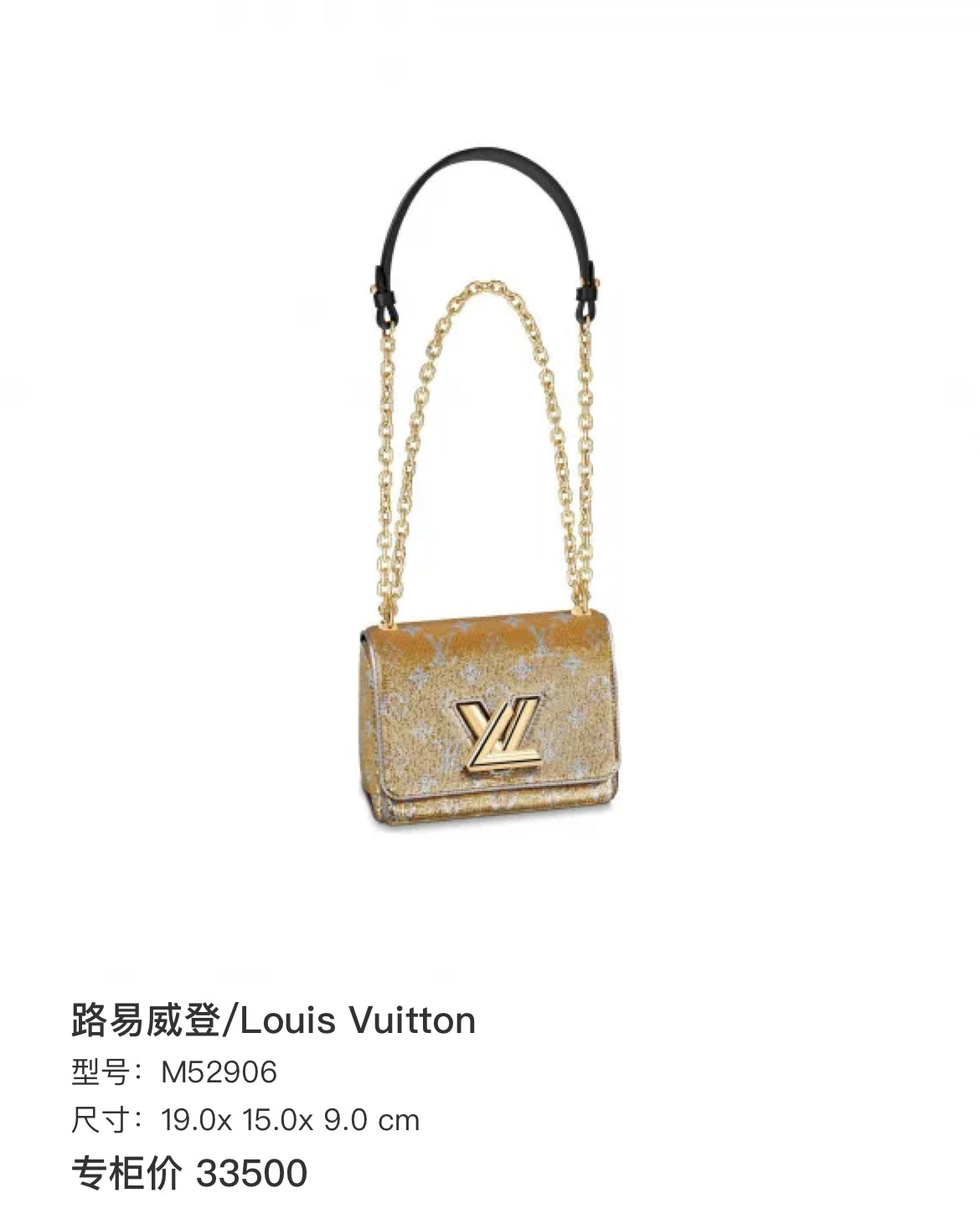 Louis Vuitton Gold 19.0x 15.0x 9.0 cm M52906