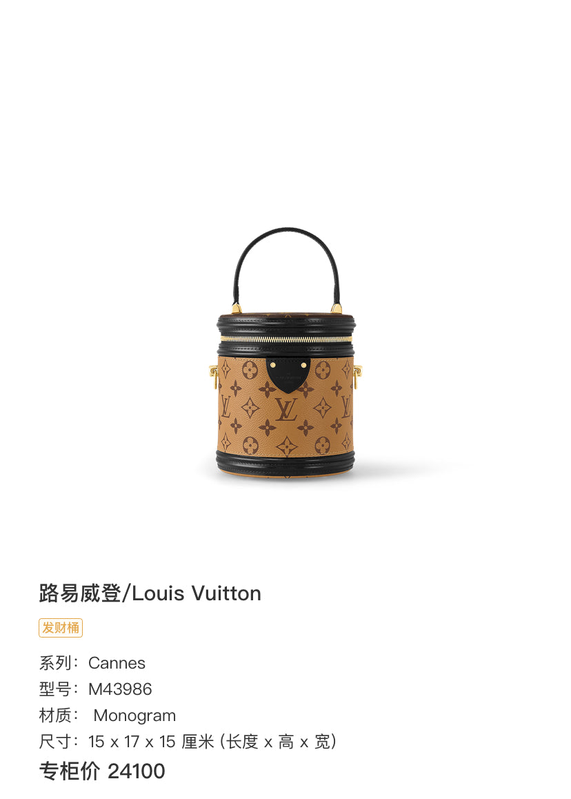 Louis Vuitton Cannes 15 x 17 x 15 centimeters (length x height x width) M43986