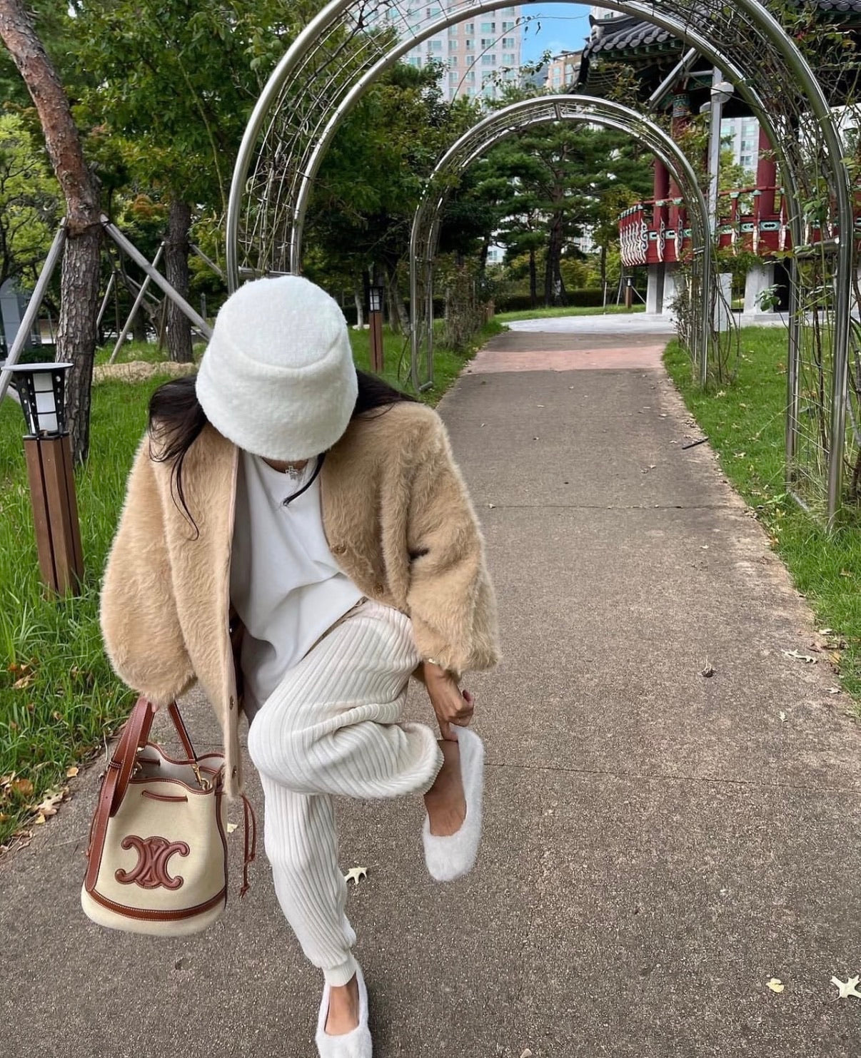 Celine Canvas Bucket & Drawstring Bag