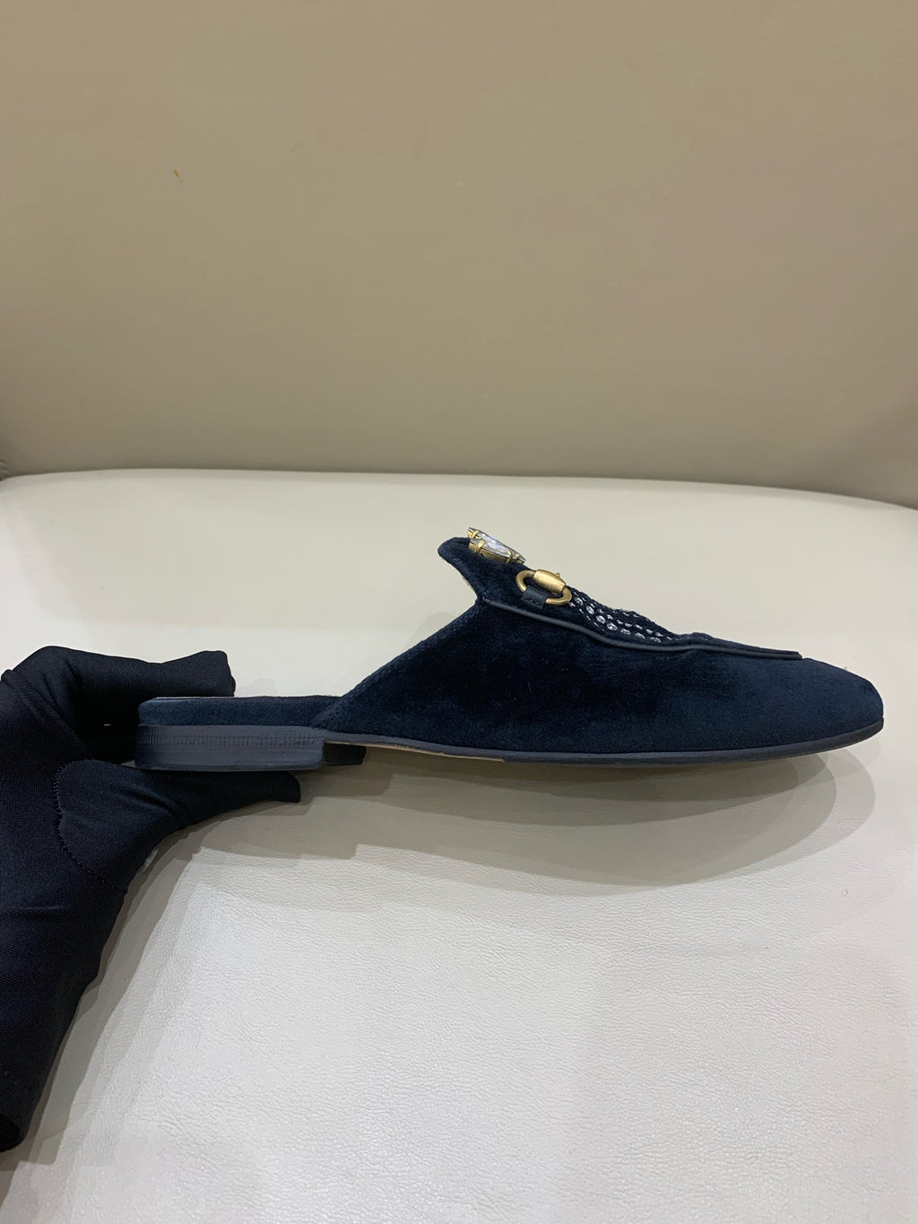 Gucci Velvet Flip flop
