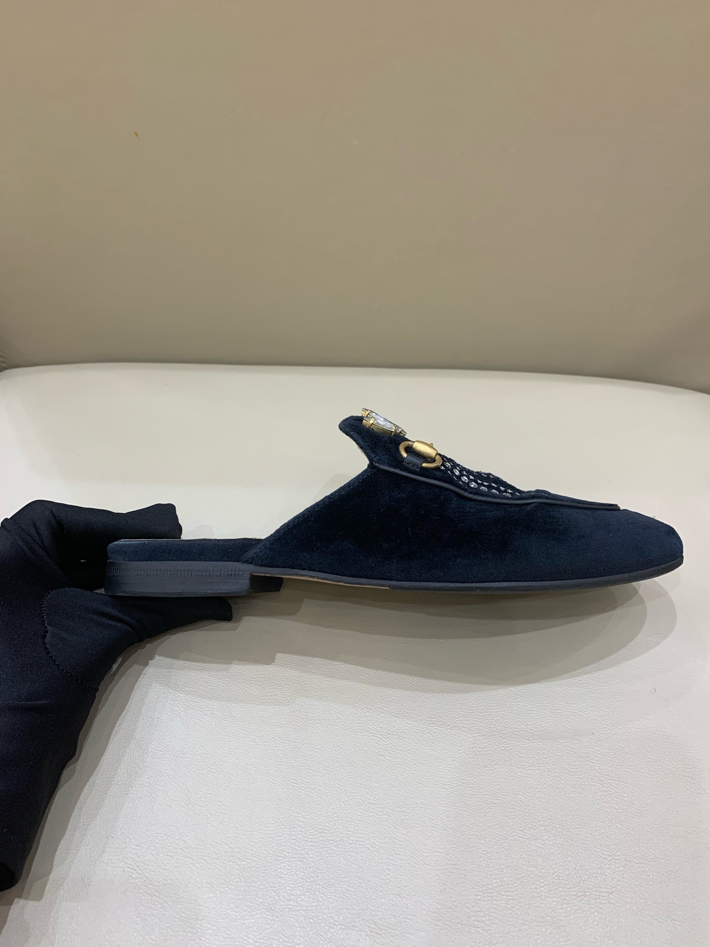 Gucci Velvet Flip flop