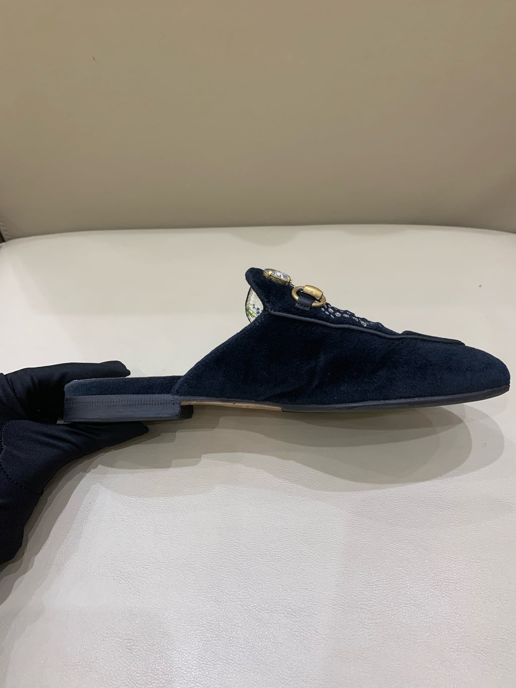 Gucci Velvet Flip flop