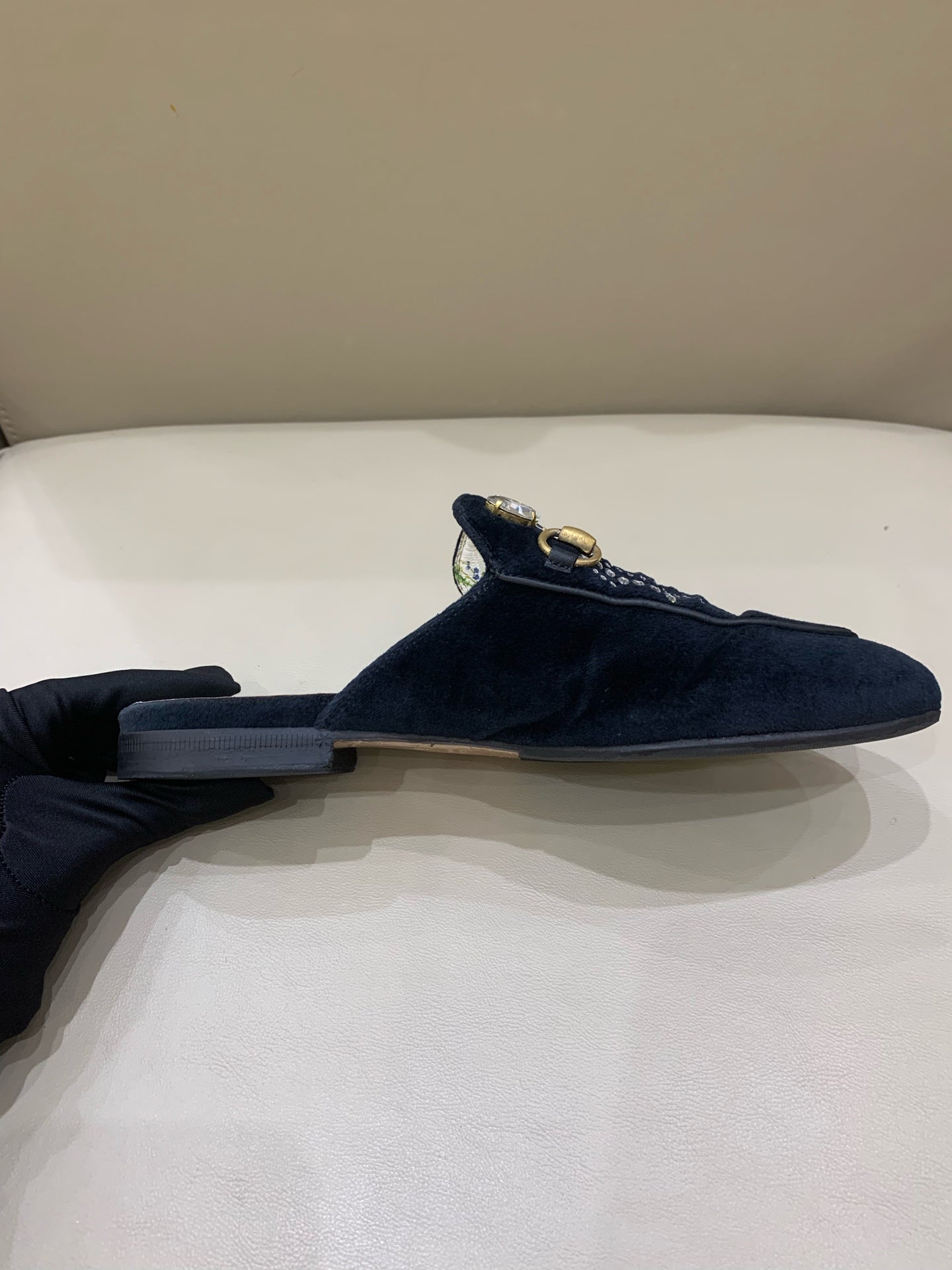 Gucci Velvet Flip flop