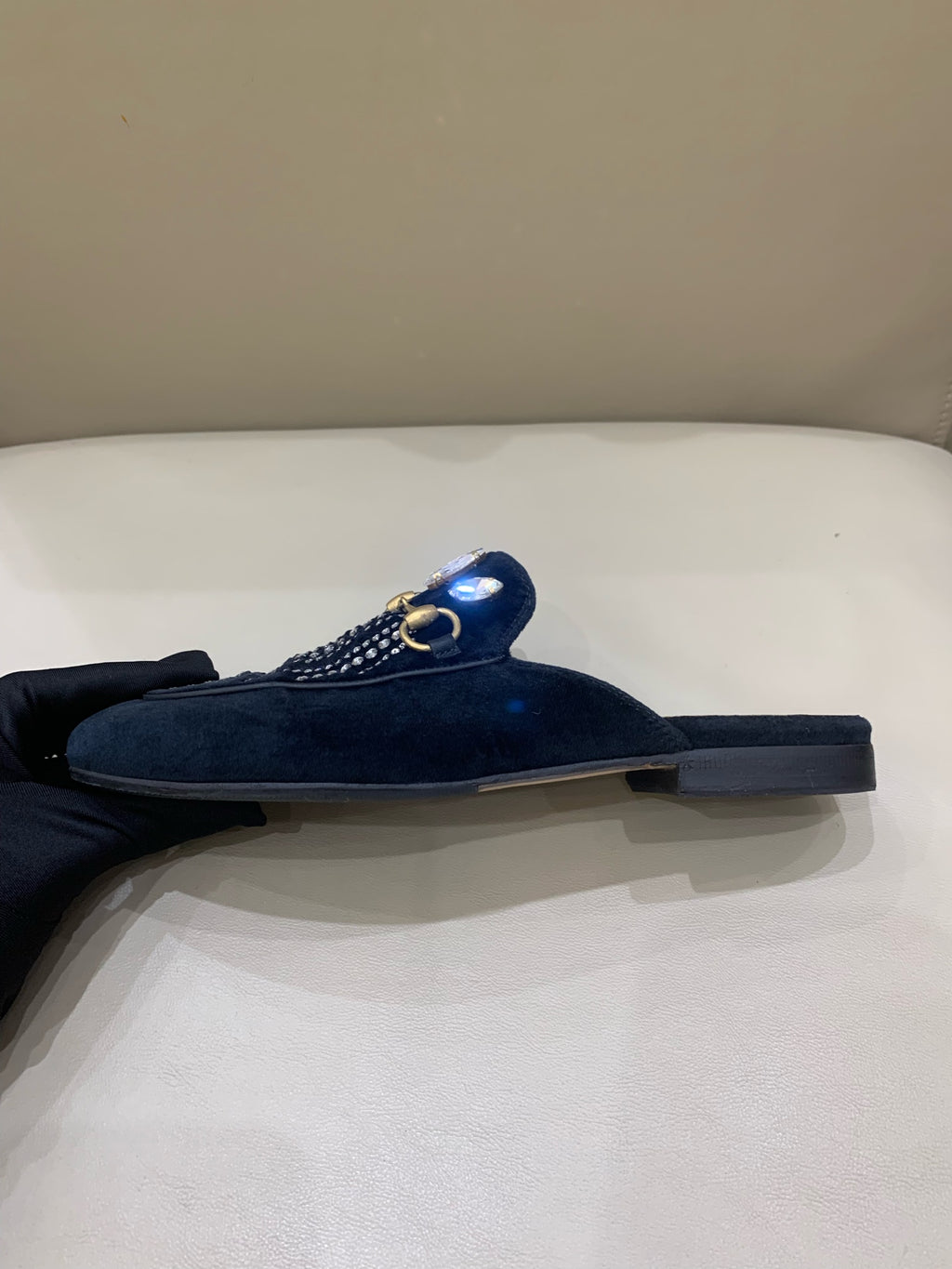 Gucci Velvet Flip flop