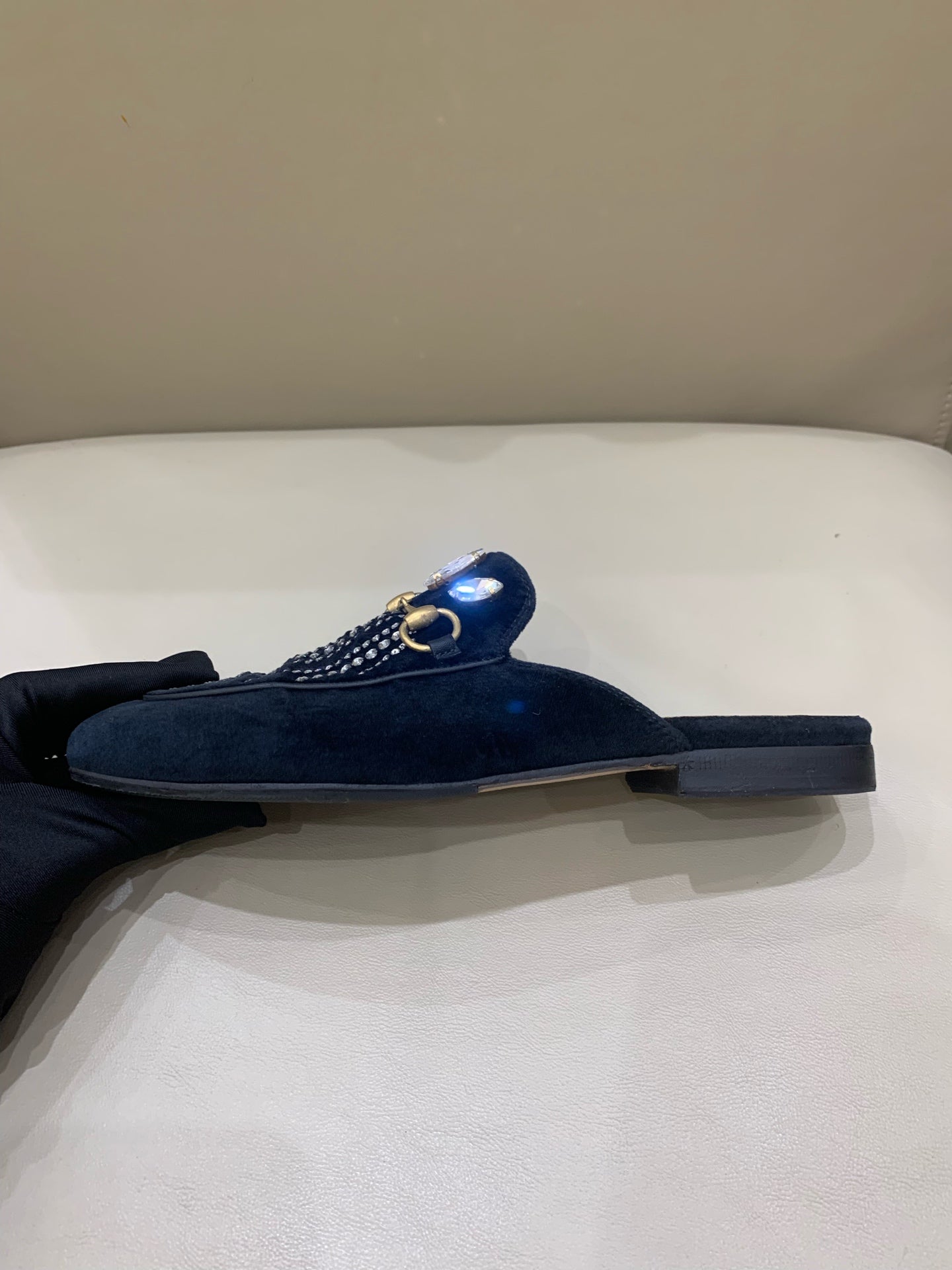 Gucci Velvet Flip flop