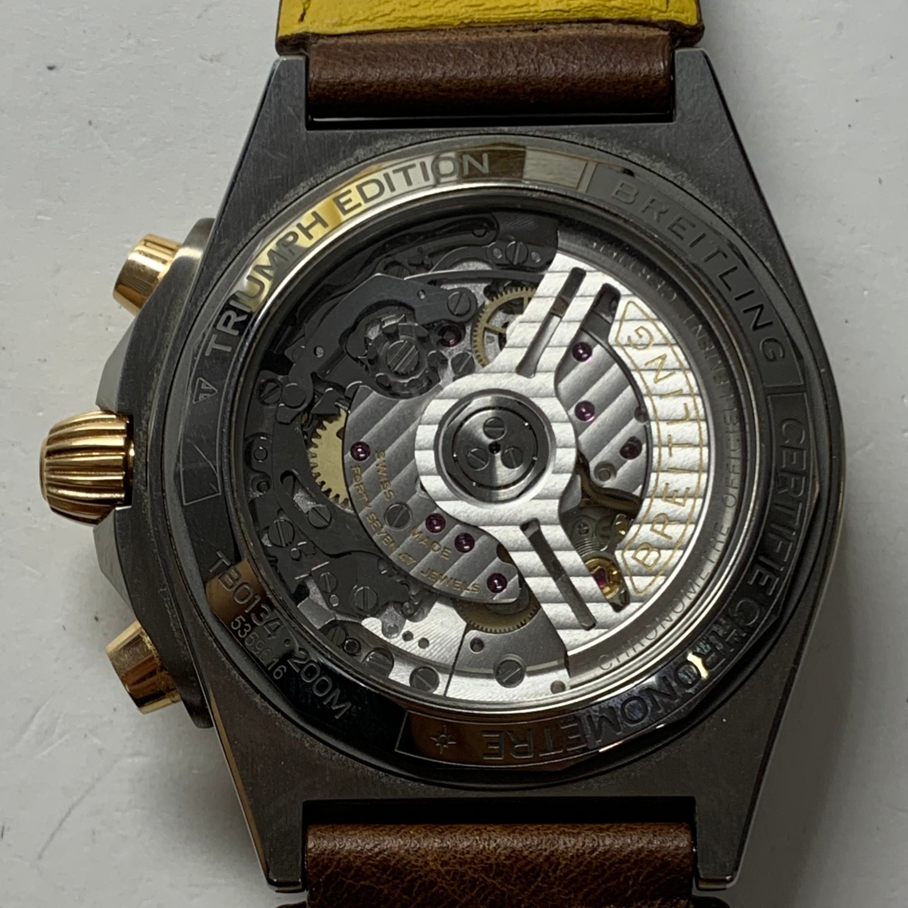 Breitling Chronomat B01 42 Triumph Edition mechanical chronograph watch Mechanical watch 42 millimeters TB0134101M1X1