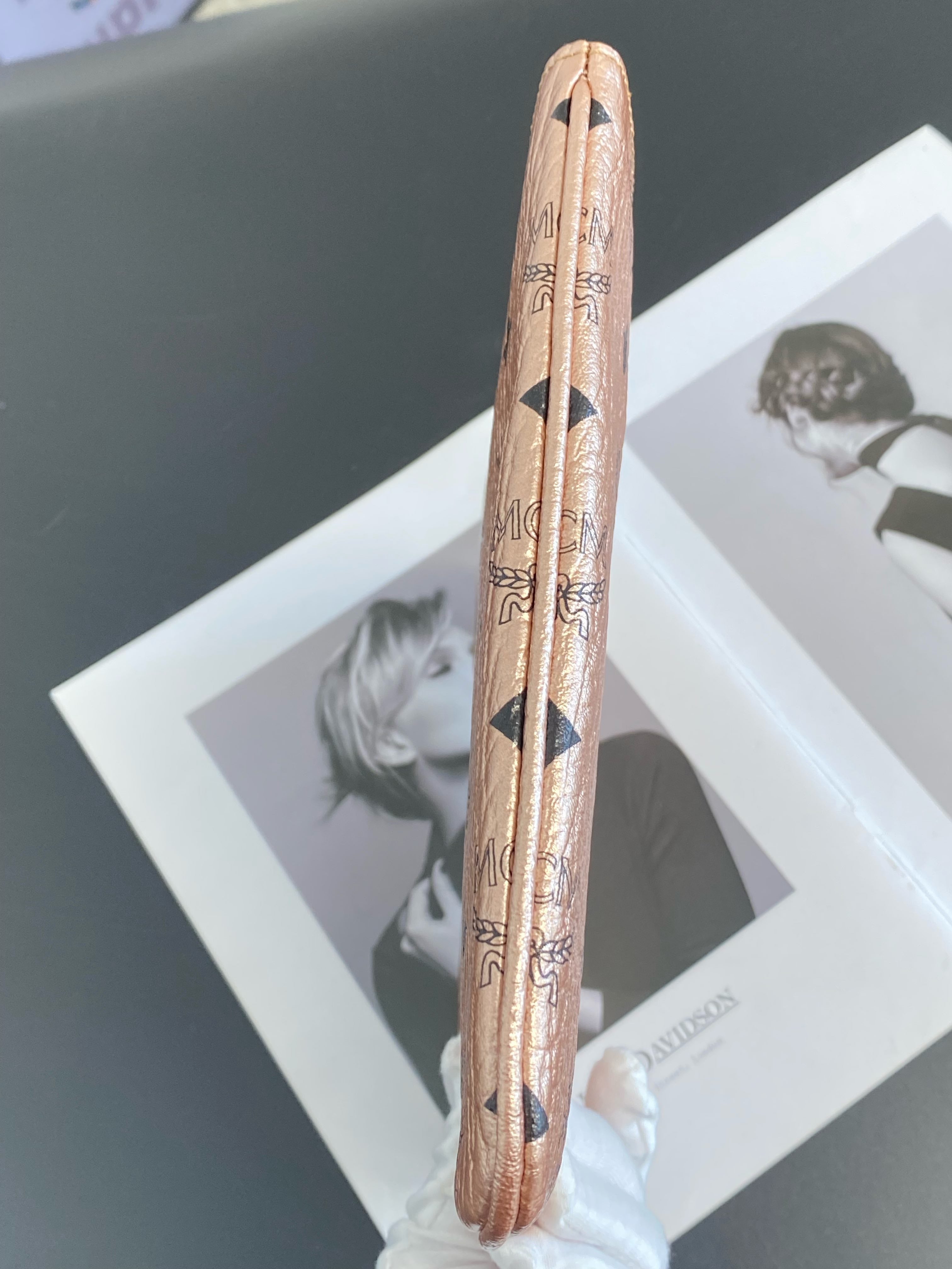 MCM Metal Rose gold Clutch