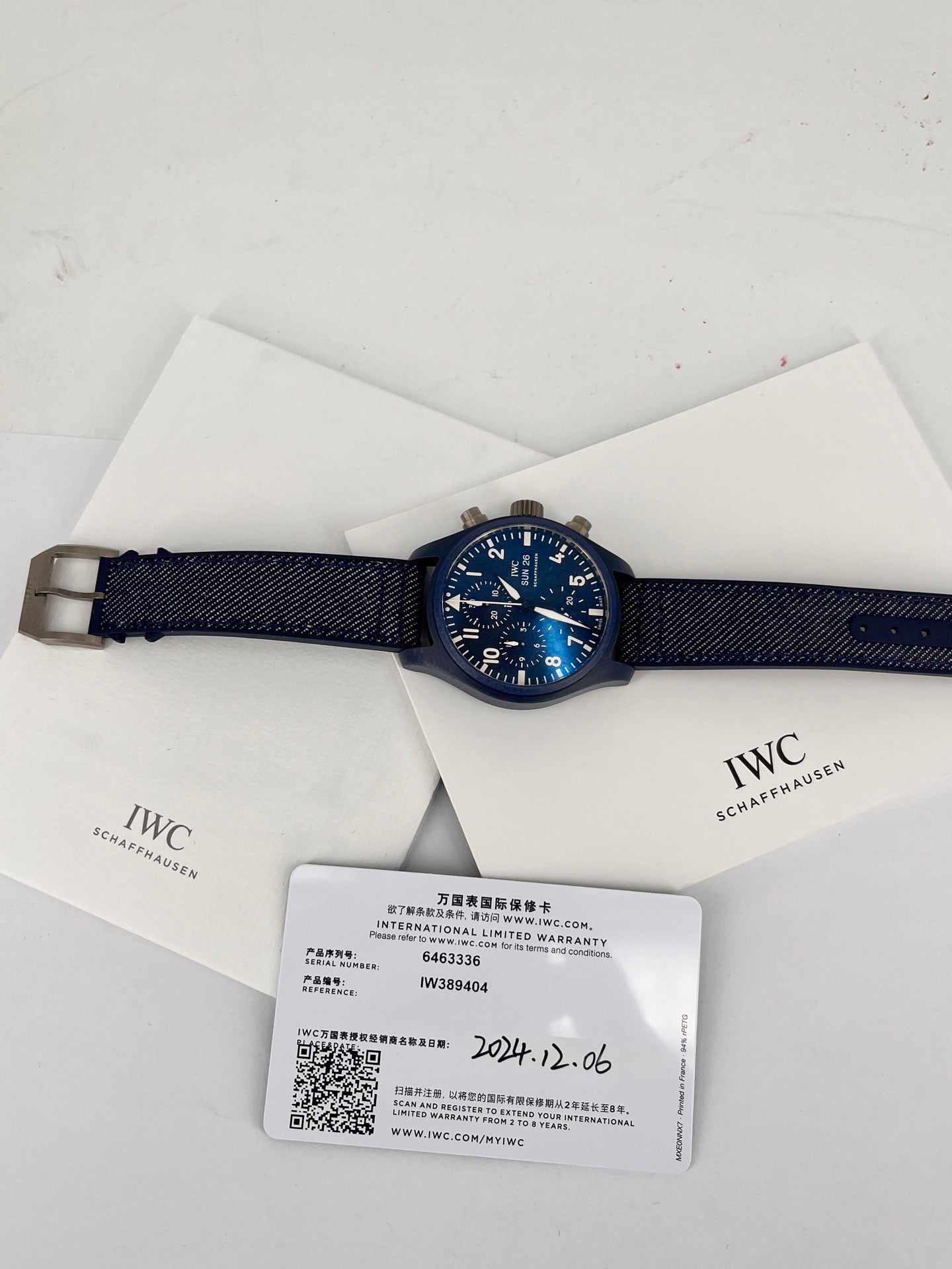IWC Blue Automatic (self-winding) watch