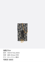 Dior Saddle Blue Crossbody 9.5 x 17.5 x 3 centimeters