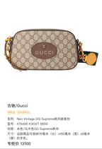 Gucci Neo Vintage GG Supreme canvas messenger bag This product can accommodate a phone measuring 78 mm (length) x 160 mm (width) x 8 mm (thickness). 476466 K9GVT 8856