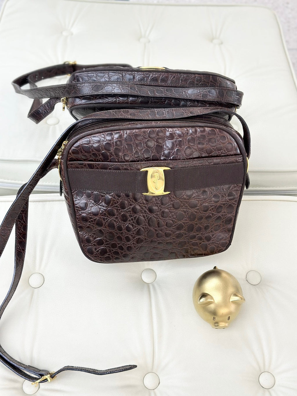 Salvatore Ferragamo Brown Crossbody
