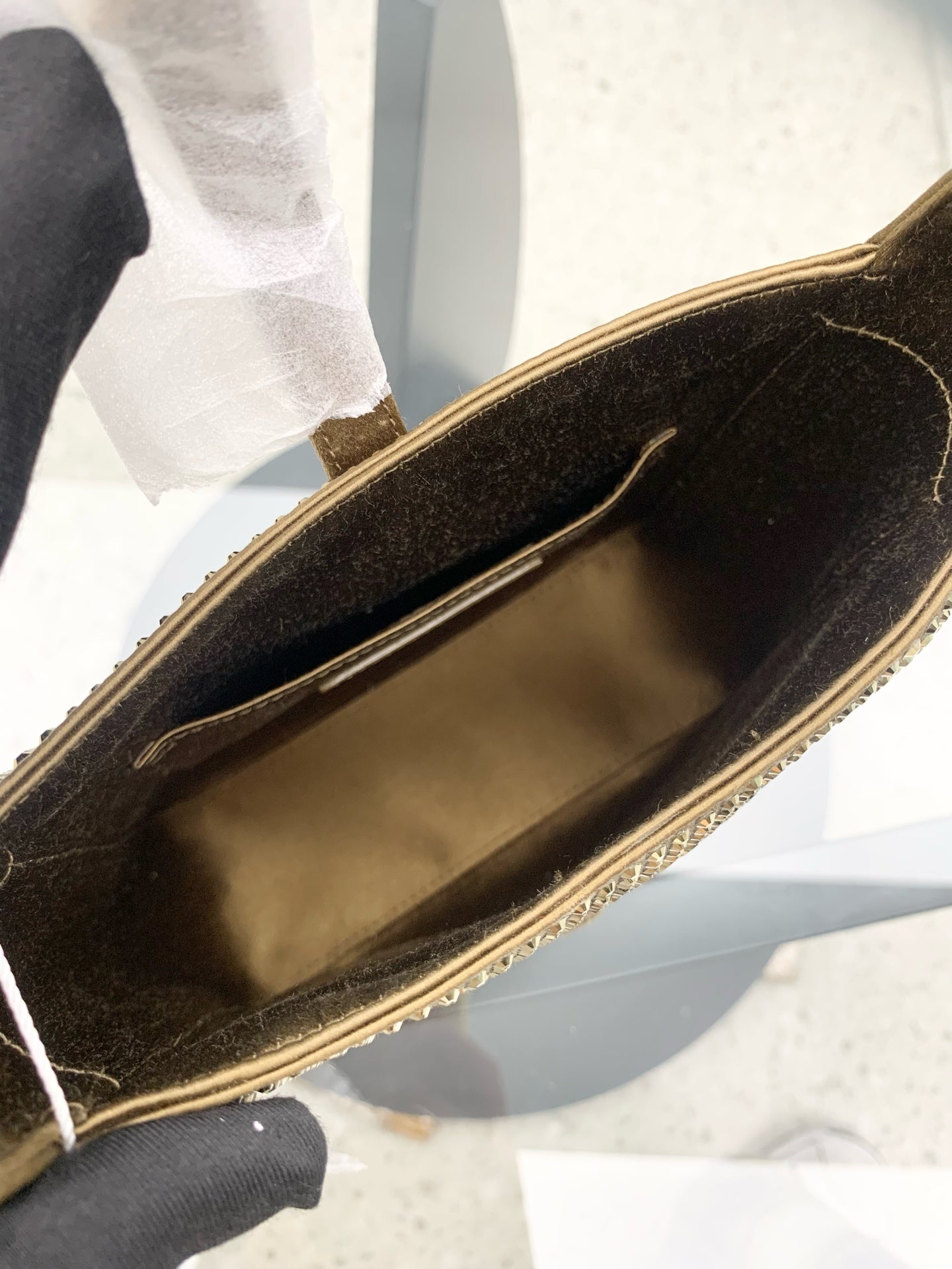 Saint laurent LE 5 À 7 baby satin and faux-crystal soft handbag 809464FADSQ2803