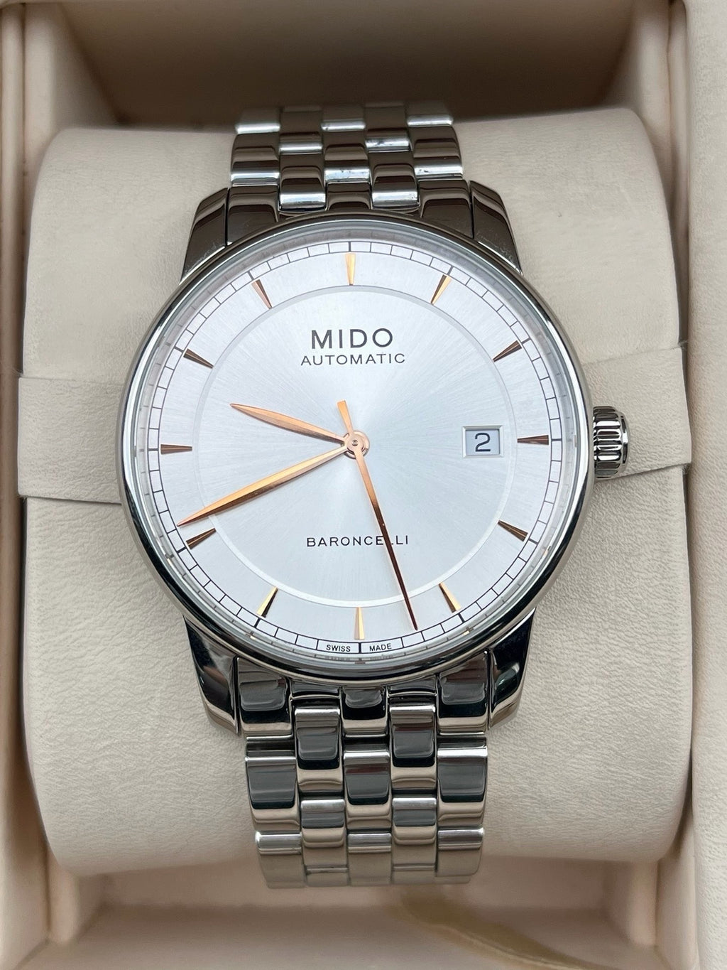 Mido Berenice Silver Automatic (self-winding) watch 38 millimeters M8600.4.10.1