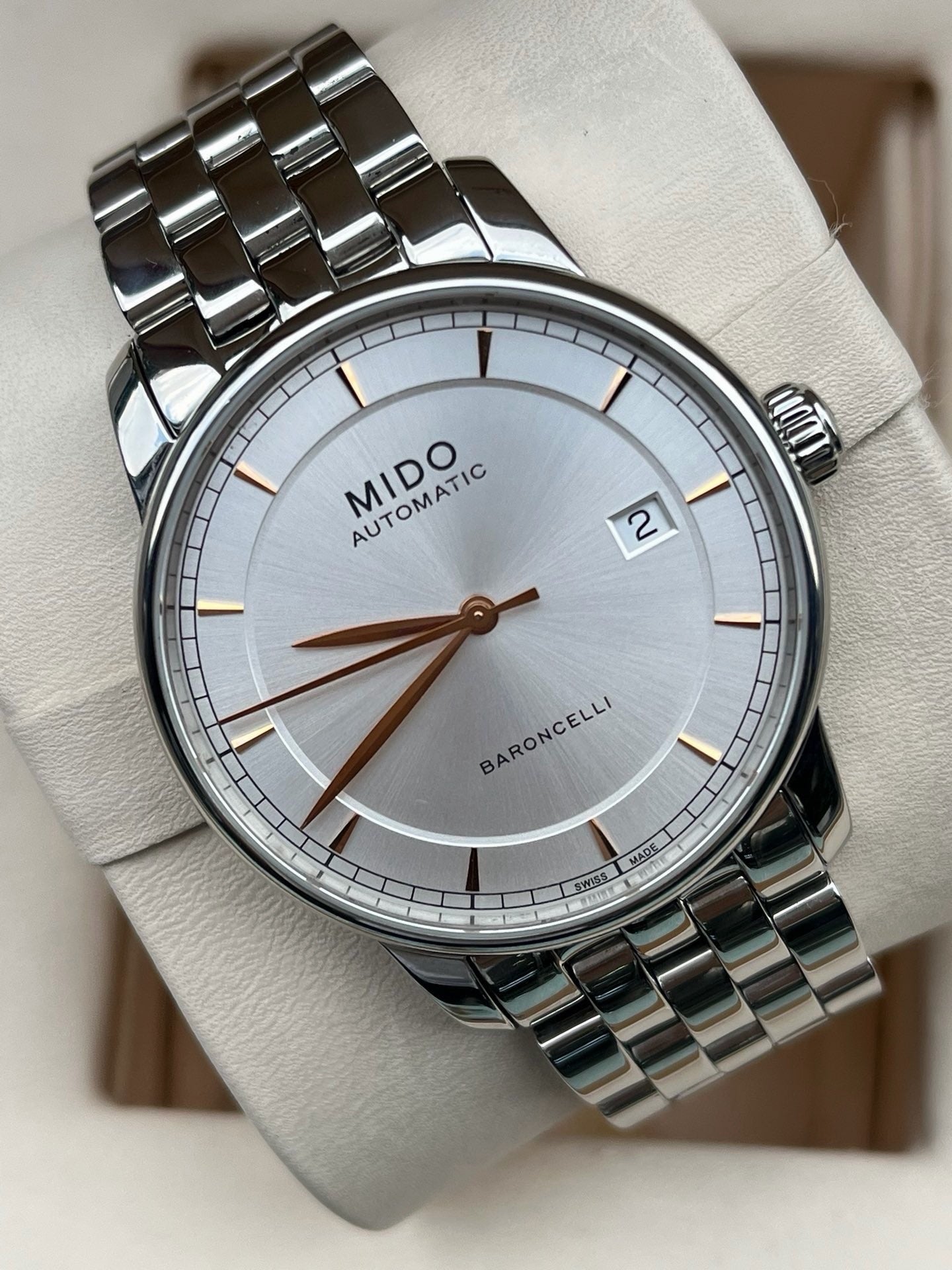 Mido Berenice Silver Automatic (self-winding) watch 38 millimeters M8600.4.10.1
