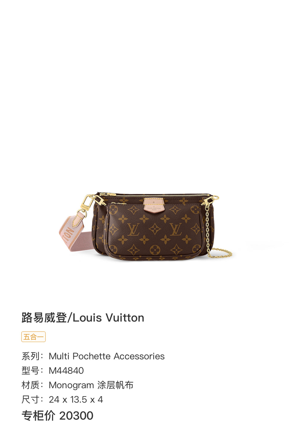 Louis Vuitton Multi Pochette Accessories Crossbody 24 x 13.5 x 4 M44840