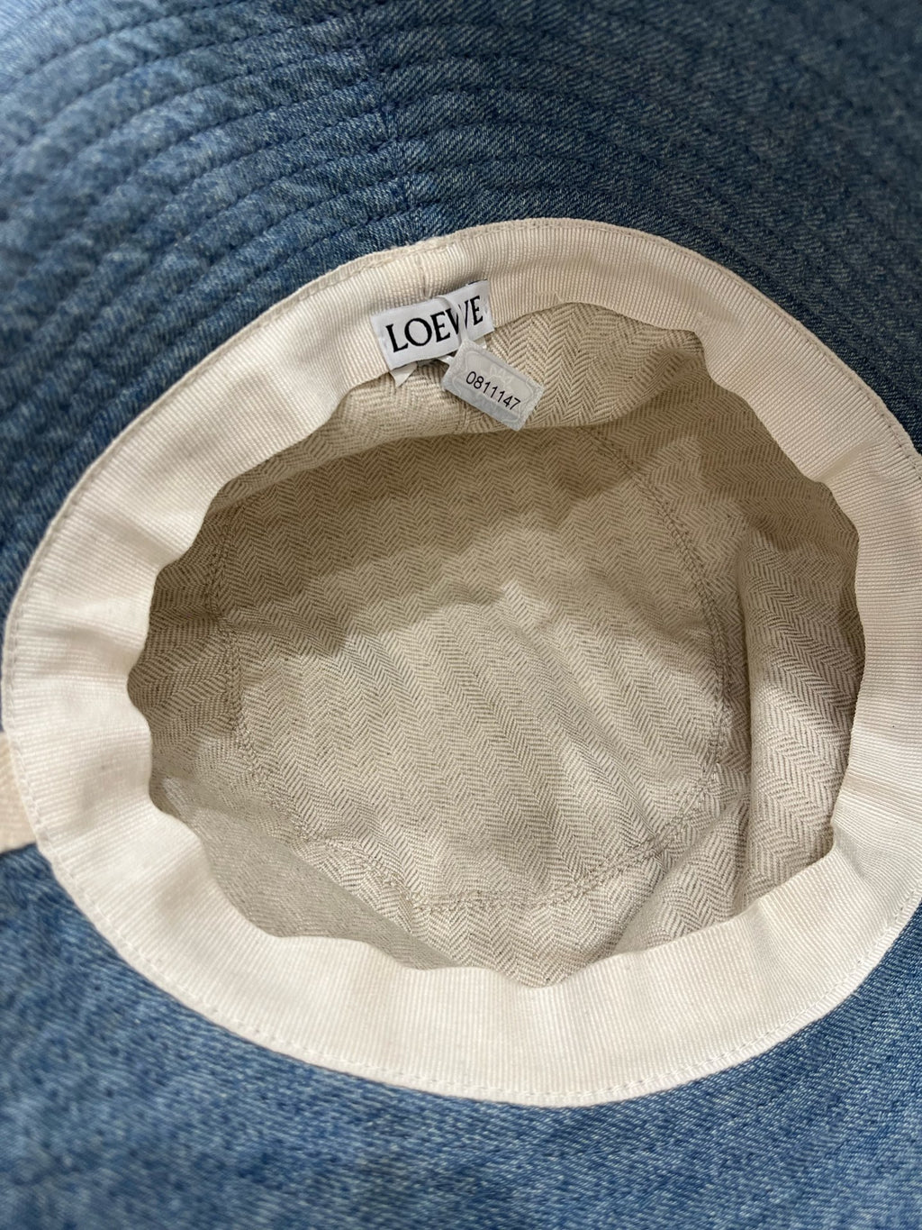 Loewe Tannin-dyed canvas and cowhide raw-edge fisherman hat Brown Bucket hat K820HF1X66-5400