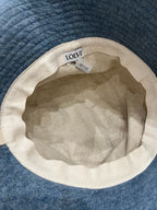 Loewe Tannin-dyed canvas and cowhide raw-edge fisherman hat Brown Bucket hat K820HF1X66-5400