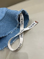 Loewe Tannin-dyed canvas and cowhide raw-edge fisherman hat Brown Bucket hat K820HF1X66-5400