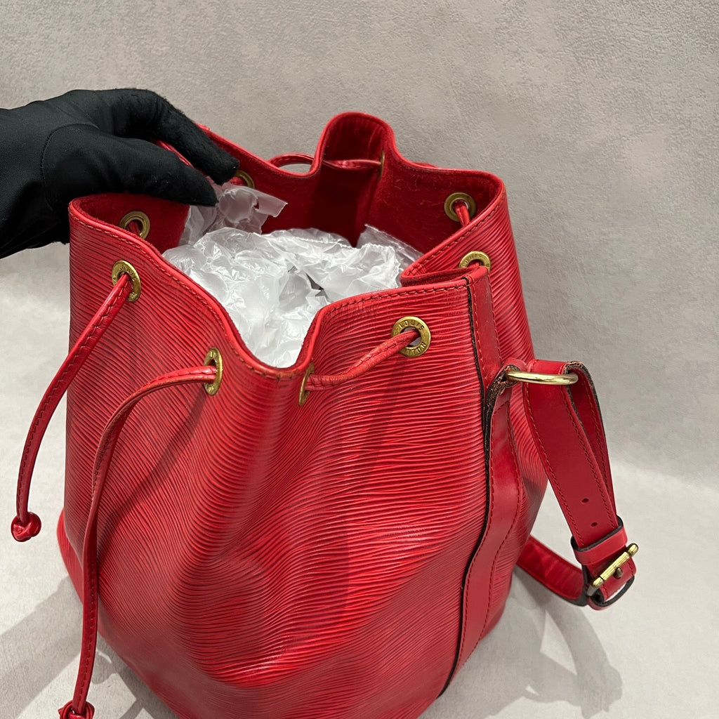 Louis Vuitton Red Bucket & Drawstring Bag