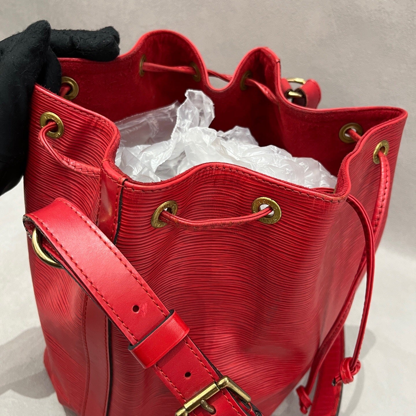 Louis Vuitton Red Bucket & Drawstring Bag