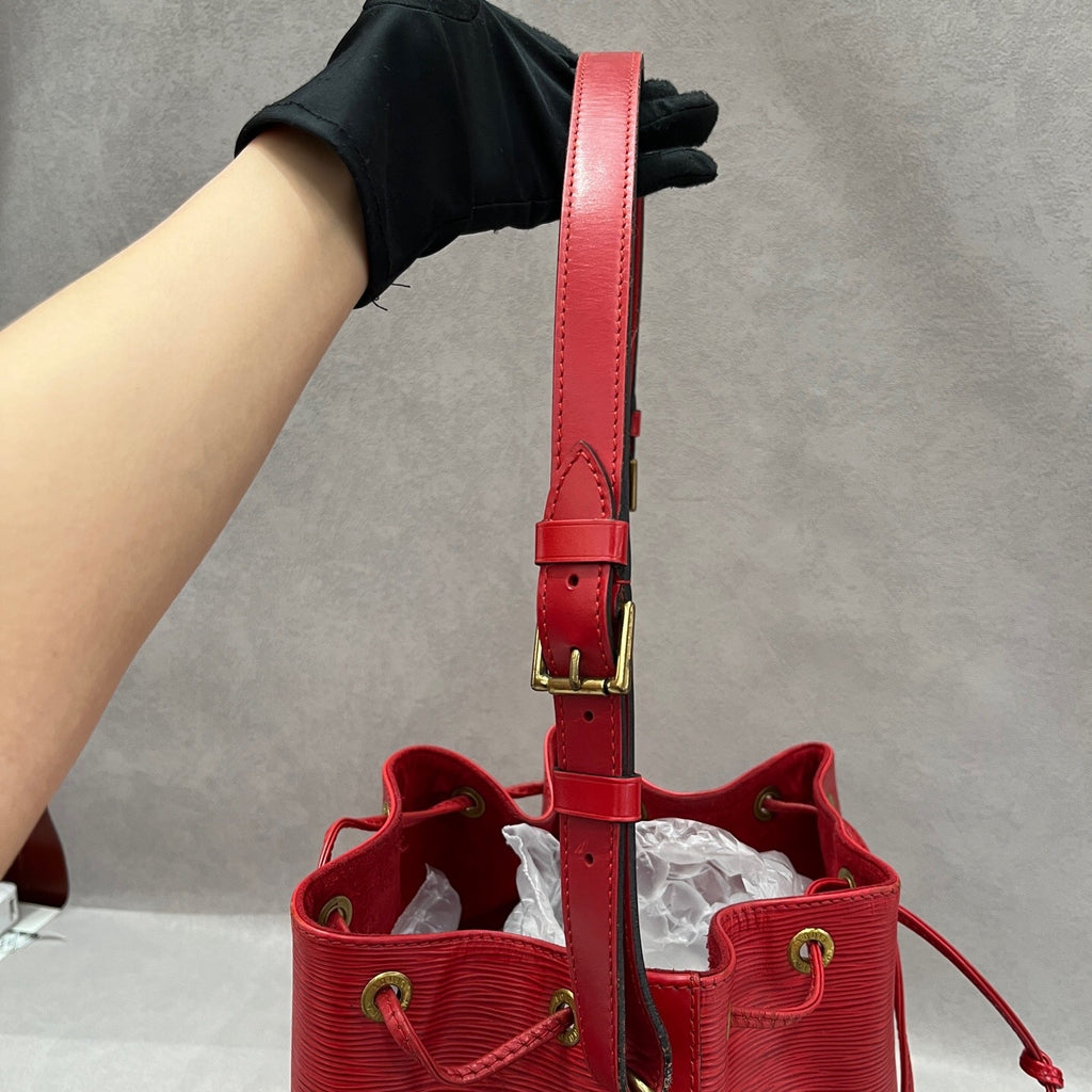 Louis Vuitton Red Bucket & Drawstring Bag