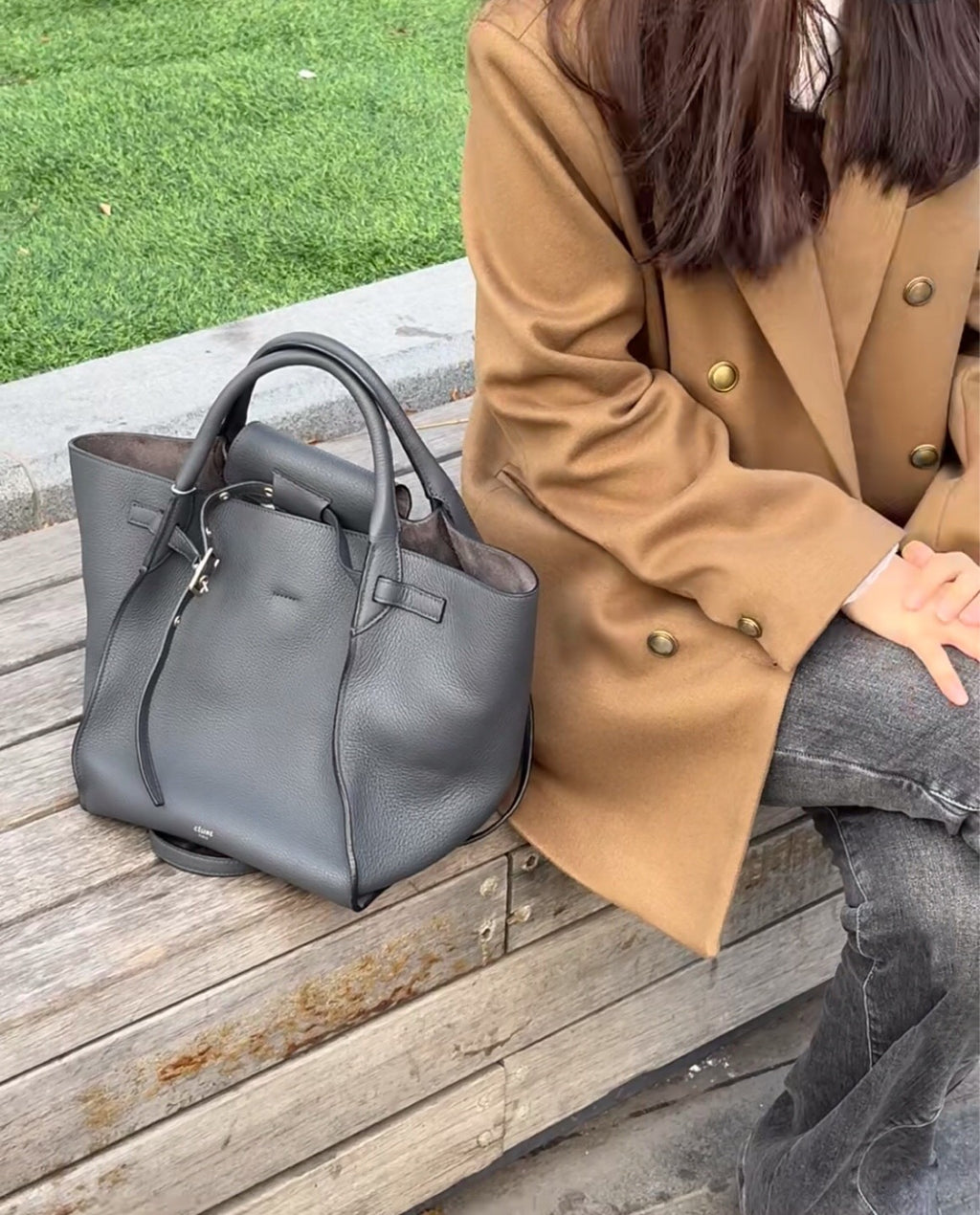 Celine (Unknown) Gray Satchel 189313A4T.09GM