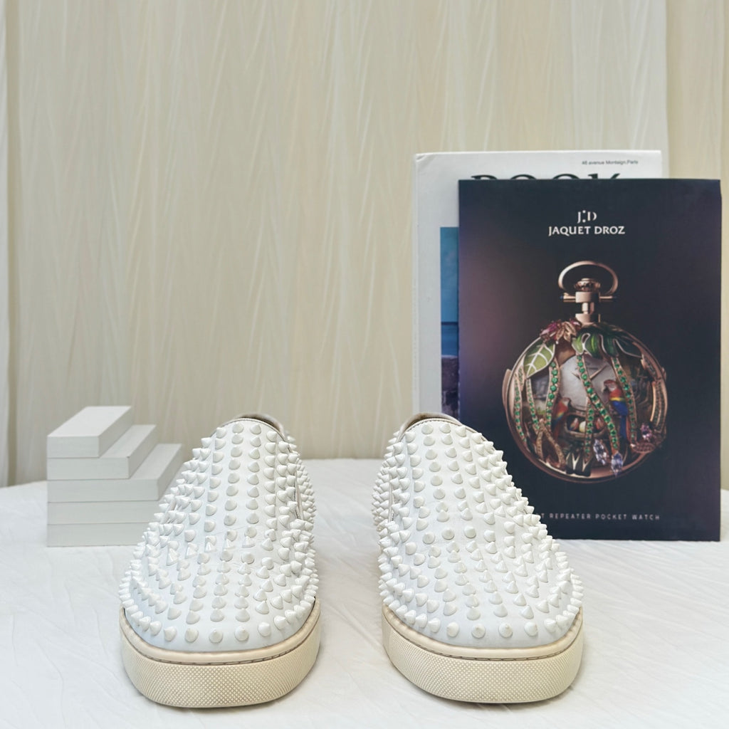 Christian Louboutin White Loafers 42 .5