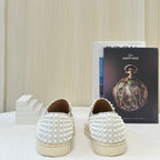 Christian Louboutin White Loafers 42 .5