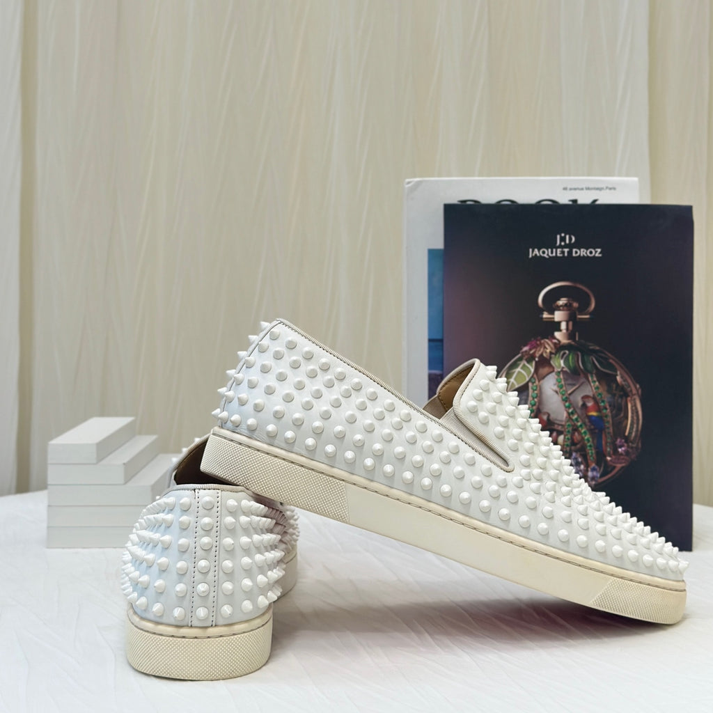 Christian Louboutin White Loafers 42 .5